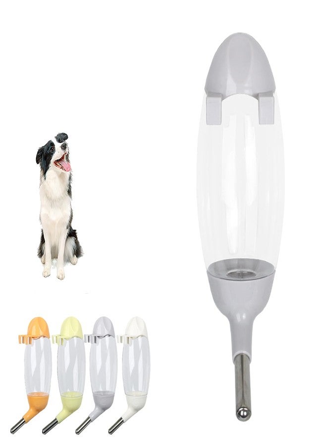 DEEUCHIS No-Drip Water Bottle/Feeder for Hamsters/Guinea Pigs/Ferrets/Rabbits/Cats and Dogs, Small Animals and Small Pets - for Use in Cages, Crates or Suspension Mounts.13.5 oz. Nozzle 10 mm, Grey - Image 1